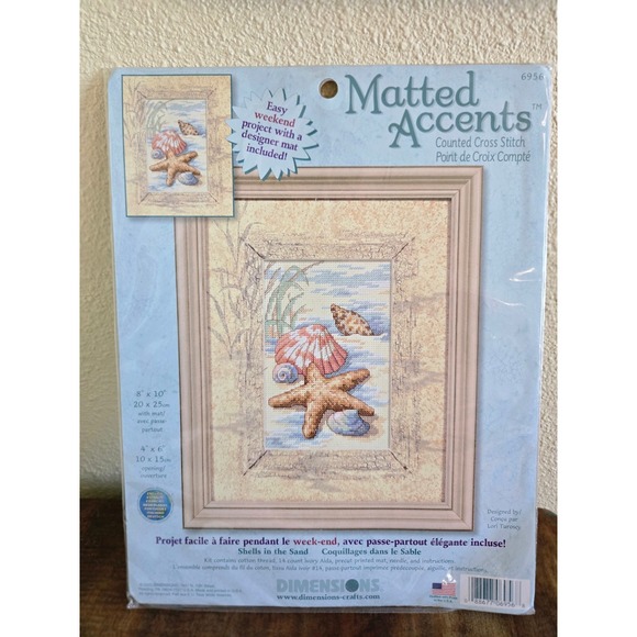 Dimensions Other - Dimensions Matted Accents Counted Cross Stitch Kit 6956 Shells in the Sand NEW